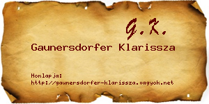 Gaunersdorfer Klarissza névjegykártya